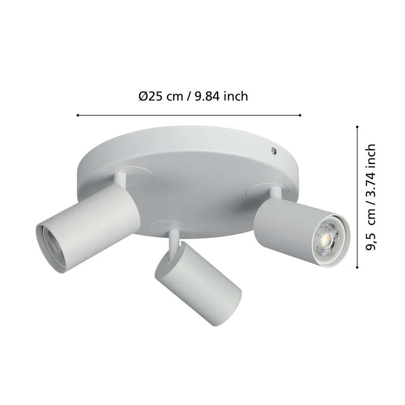 B-Ware Eglo Deckenlampe Telimbela-Z LED dimmbar Strahler Farbwechsel 3-flammig weiß