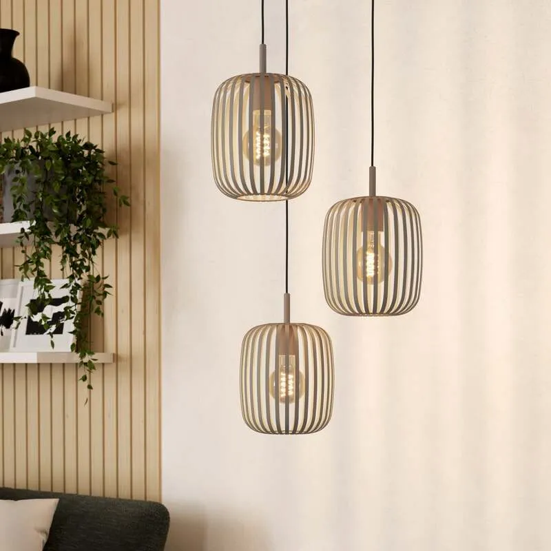 B-Ware Eglo Hängeleuchte Pendelleuchte Romazzina LED Lampe dimmbar sandfarben Ø46cm