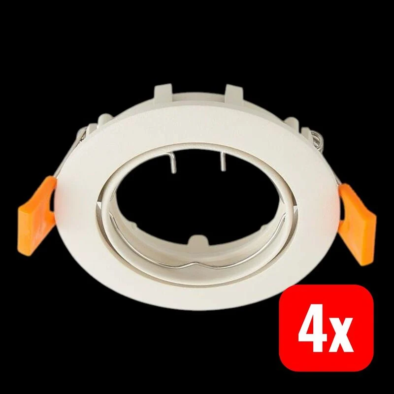 4x B-Ware Prios Deckeneinbauleuchte Fibur beige Zink Ø 8,2 cm dimmbar GU10 10 W