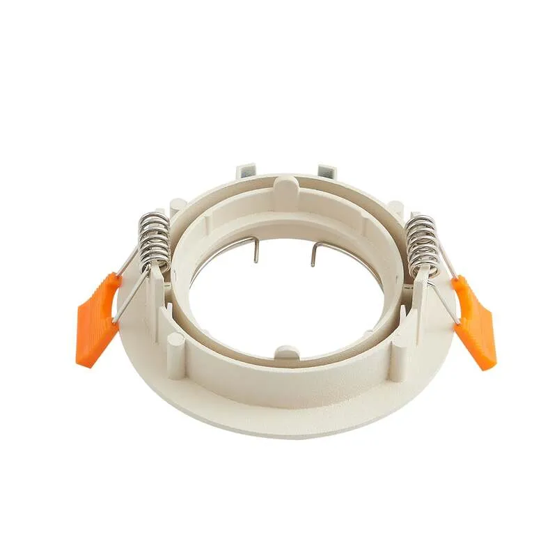 4x B-Ware Prios Deckeneinbauleuchte Fibur beige Zink Ø 8,2 cm dimmbar GU10 10 W