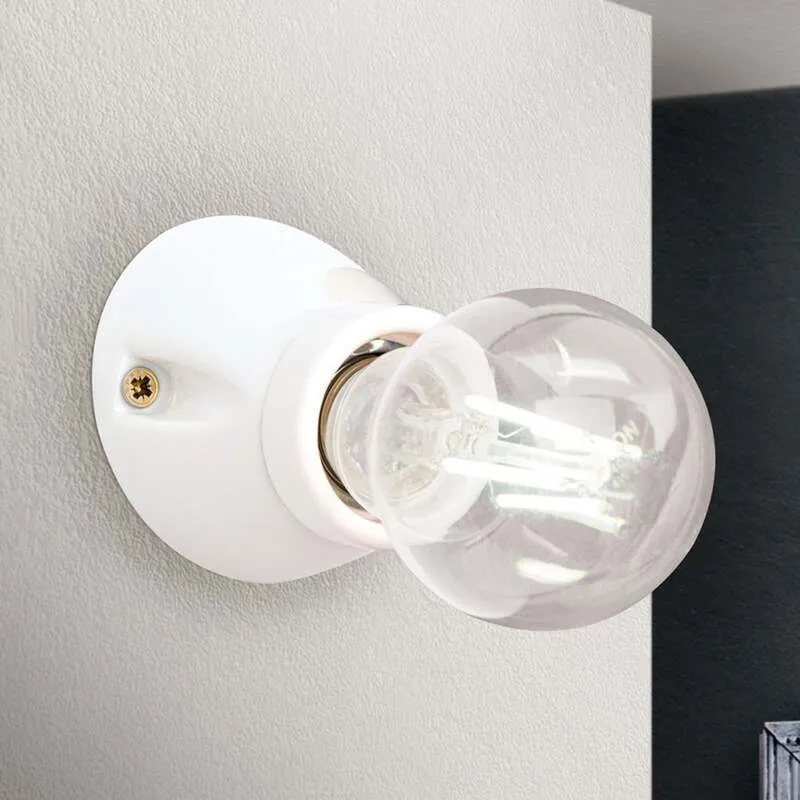 2x B-Ware ORION Wandleuchte Frost Keramik E27 extern dimmbar 60W Retrolook weiß