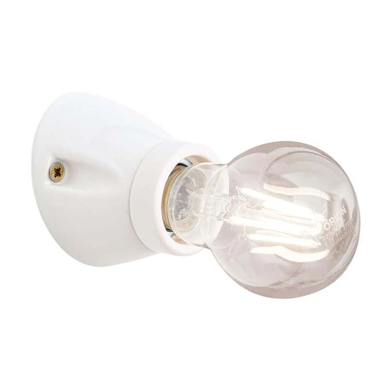 2x B-Ware ORION Wandleuchte Frost Keramik E27 extern dimmbar 60W Retrolook weiß