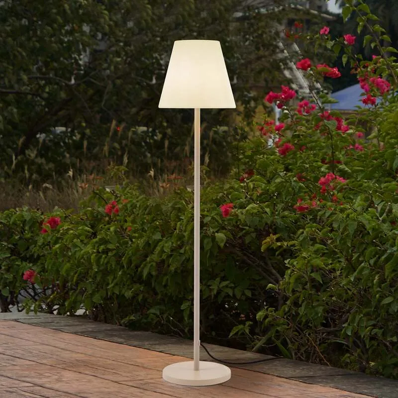 B-Ware Lucande Terrassenleuchte Jaimy LED Gartenlampe Außenleuchte beige 152,5cm