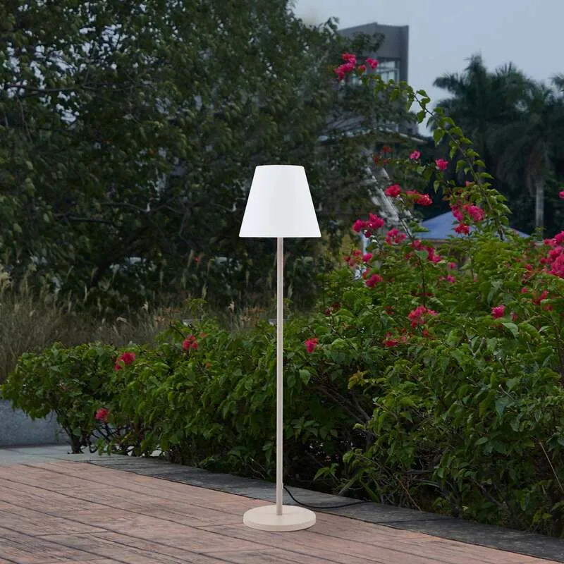 B-Ware Lucande Terrassenleuchte Jaimy LED Gartenlampe Außenleuchte beige 152,5cm