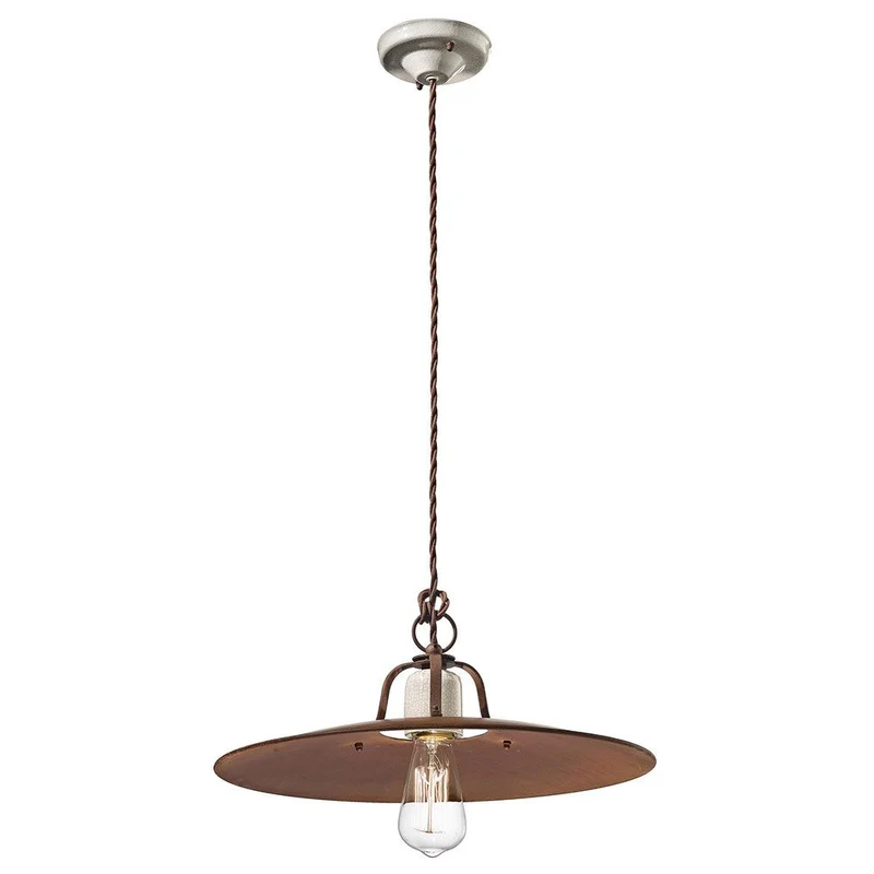 Ferroluce Grunge Vintage-Hängeleuchte Ø 40cm