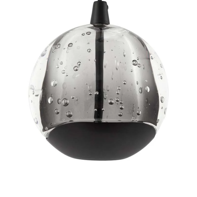 B-Ware Lucande Hängelampe Hängeleuchte Hayley LED Pendelleuchte 9-flg schwarz Glas 35cm