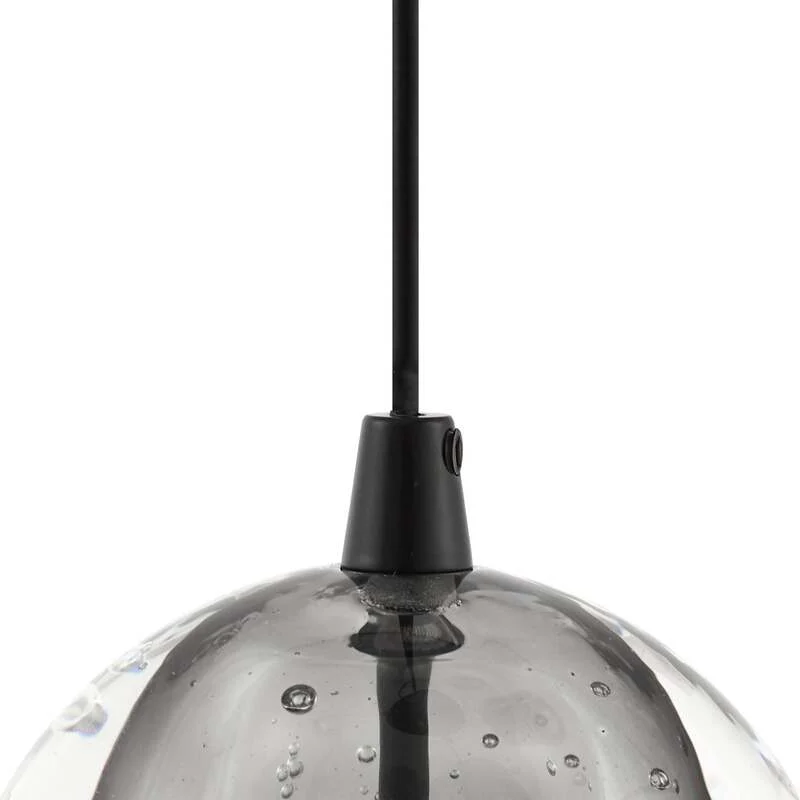 B-Ware Lucande Hängelampe Hängeleuchte Hayley LED Pendelleuchte 9-flg schwarz Glas 35cm