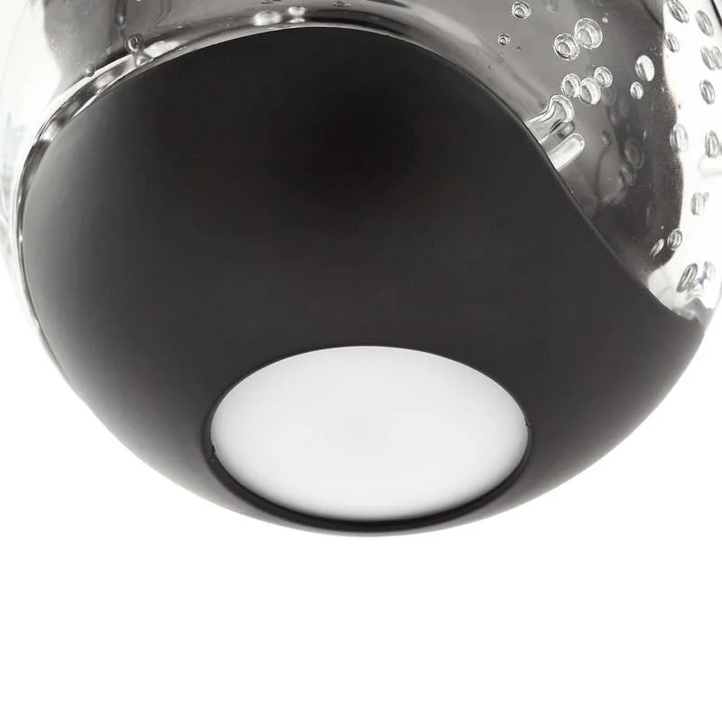 B-Ware Lucande Hängelampe Hängeleuchte Hayley LED Pendelleuchte 9-flg schwarz Glas 35cm