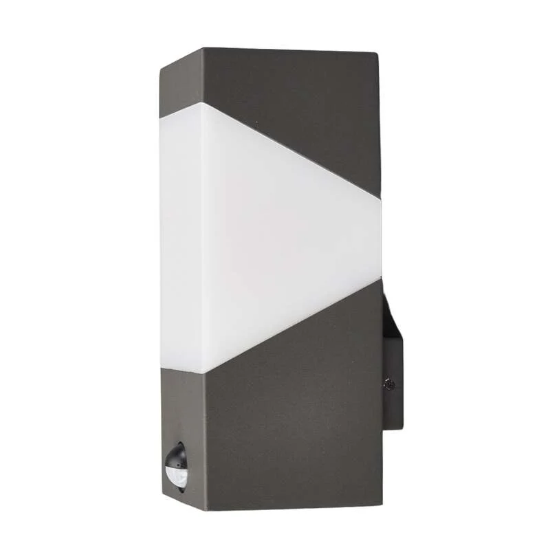 B-Ware Lucande Außenwandleuchte Kiran LED Wandleuchte mit Bewegungsmelder grau IP44 E27