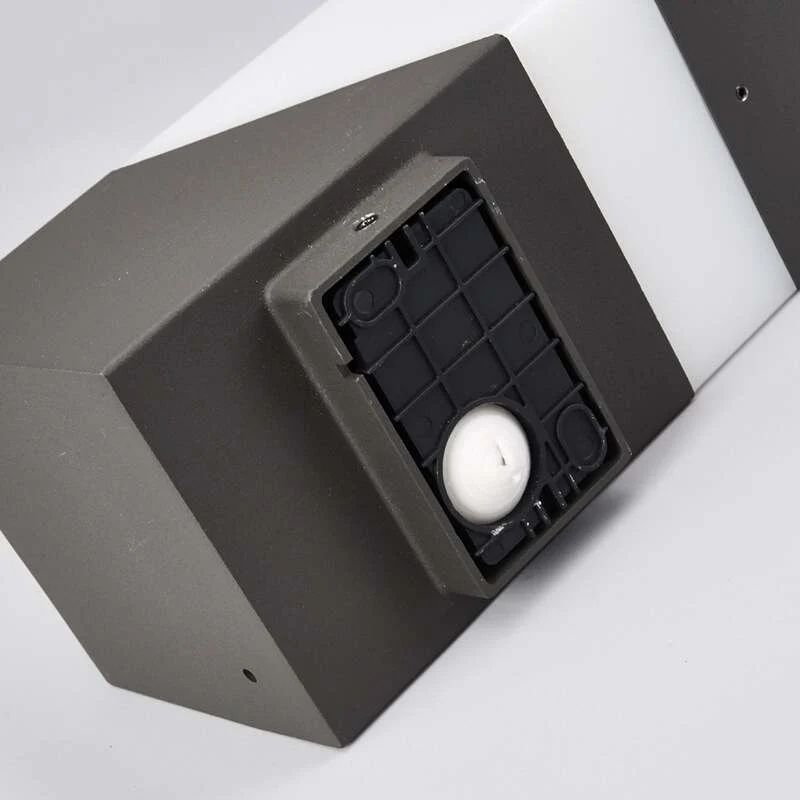 B-Ware Lucande Außenwandleuchte Kiran LED Wandleuchte mit Bewegungsmelder grau IP44 E27