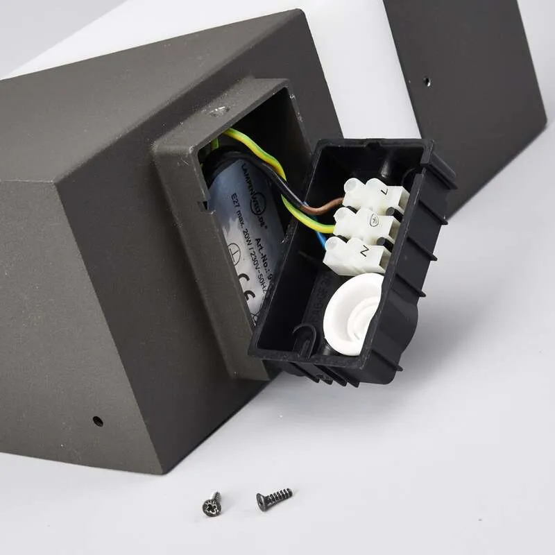 B-Ware Lucande Außenwandleuchte Kiran LED Wandleuchte mit Bewegungsmelder grau IP44 E27