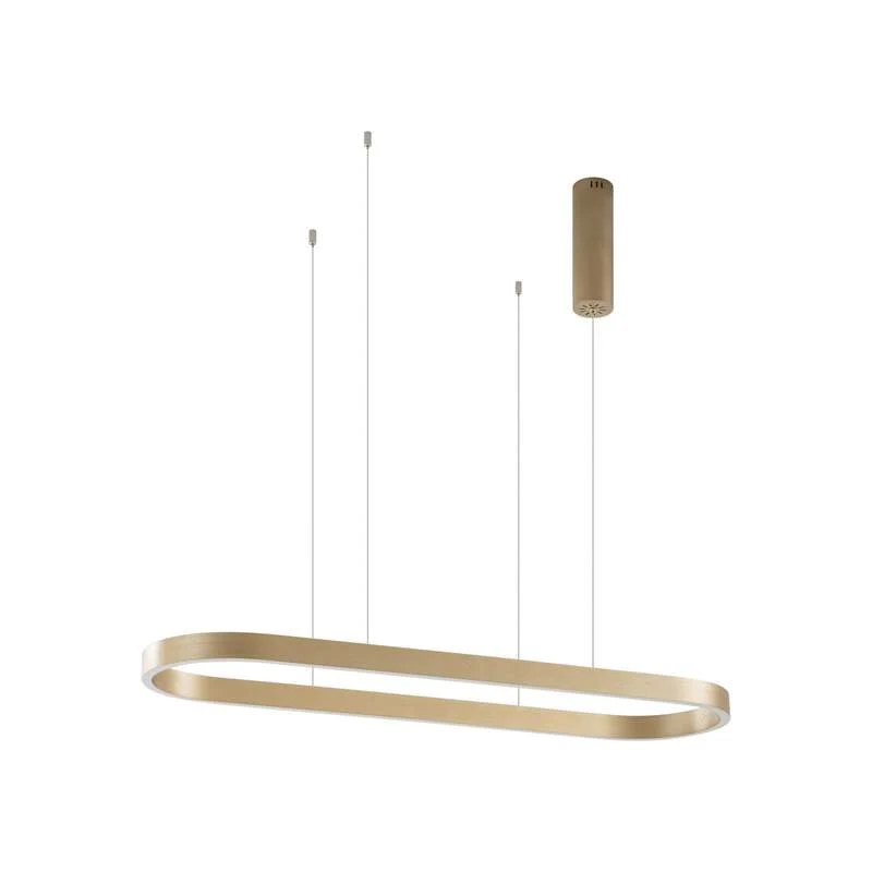 B-Ware Lucande Hängeleuchte Melinay LED Pendelleuchte dimmbar gold CCT Tuya 110x32cm