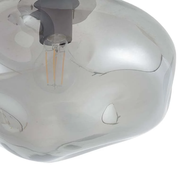 B-Ware Lindby Deckenleuchte Lelia LED Lampe dimmbar Glas rauchgrau Ø35cm 25cm hoch