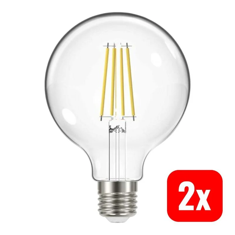 2x B-Ware Arcchio LED Globe G95 E27 3,8W warmweiß Filament Lampe Leuchte 806 Lumen 2700K