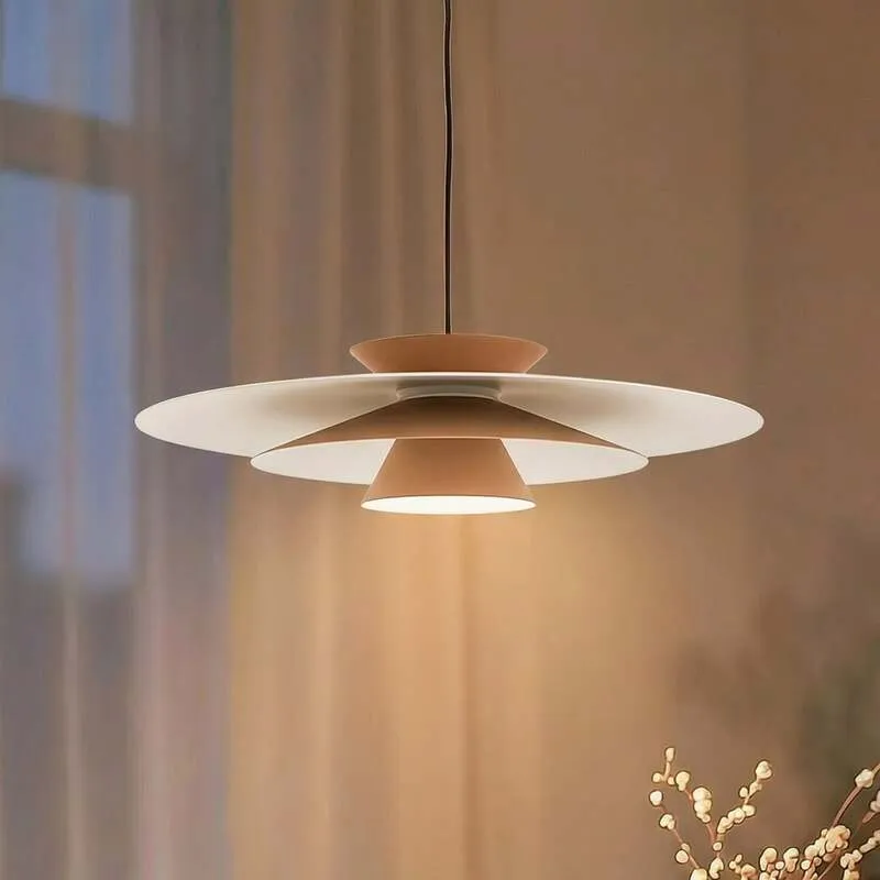 B-Ware Lucande Pendelleuchte Hängeleuchte LED Livie Aluminium beige weiß matt 50 cm