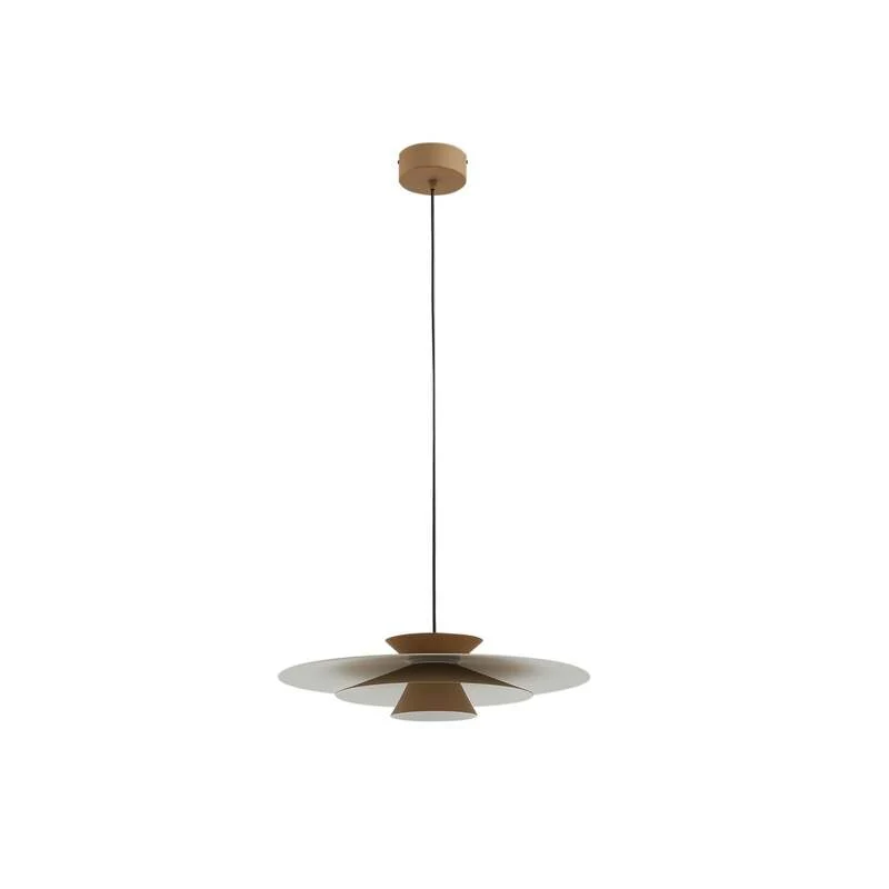 B-Ware Lucande Pendelleuchte Hängeleuchte LED Livie Aluminium beige weiß matt 50 cm