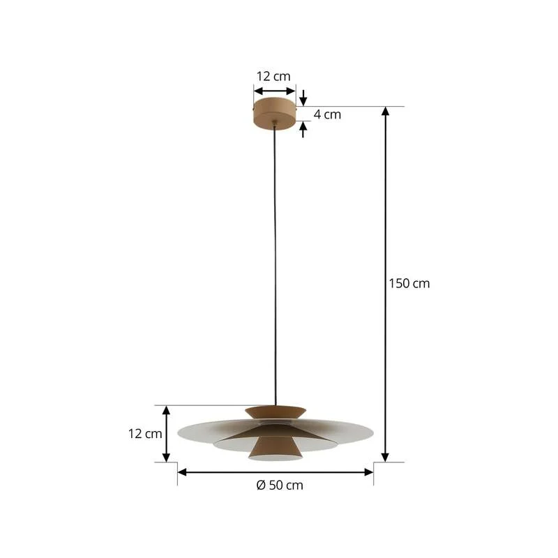 B-Ware Lucande Pendelleuchte Hängeleuchte LED Livie Aluminium beige weiß matt 50 cm