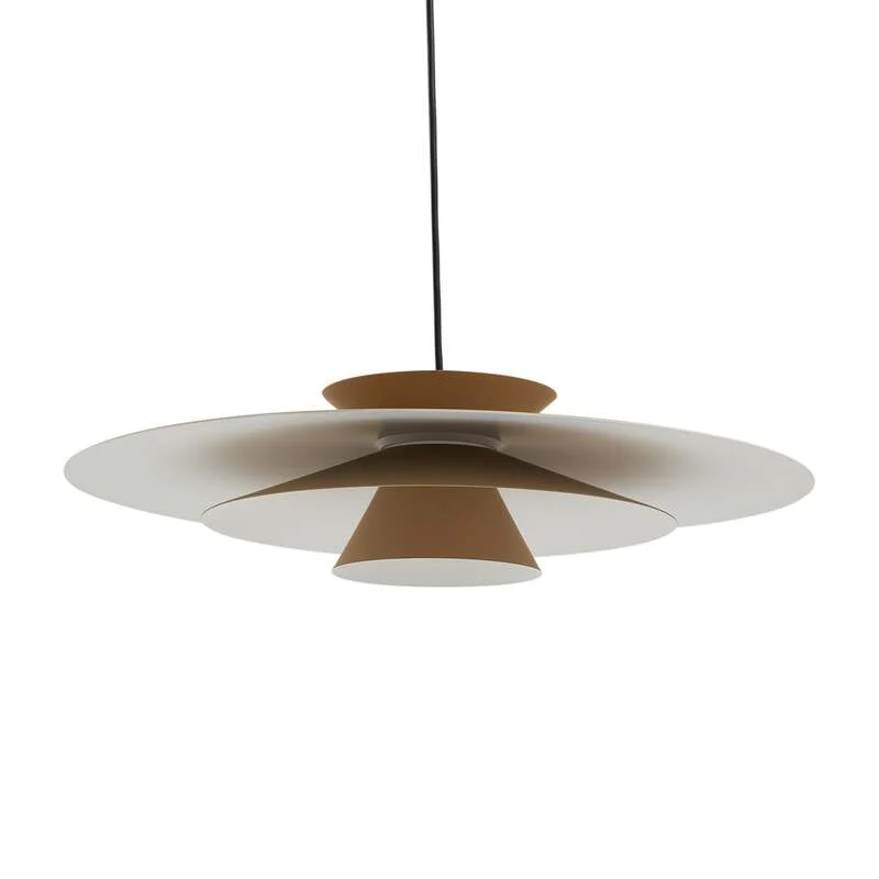 B-Ware Lucande Pendelleuchte Hängeleuchte LED Livie Aluminium beige weiß matt 50 cm