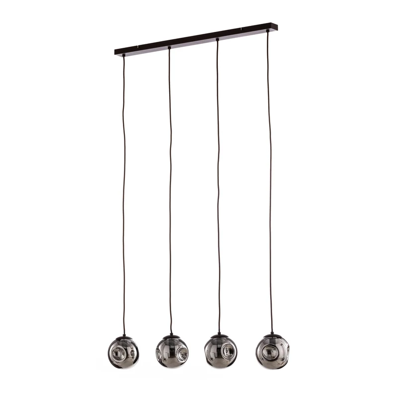 B-Ware Lindby Hängeleuchte Valentina 4-flg. Glas rund smoked für Esszimmer Wohnzimmer