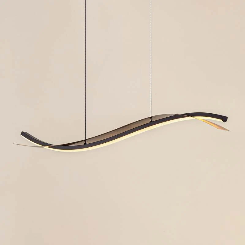 B-Ware Lucande LED-Hängeleuchte Alevia schwarz/gold dimmbar 100cm Eisen/Metall