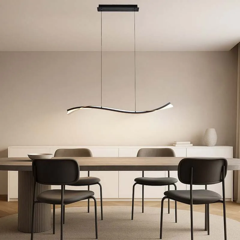 B-Ware Lucande LED-Hängeleuchte Alevia schwarz/gold dimmbar 100cm Eisen/Metall