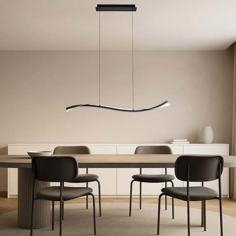 B-Ware Lucande LED-Hängeleuchte Alevia schwarz/gold dimmbar 100cm Eisen/Metall