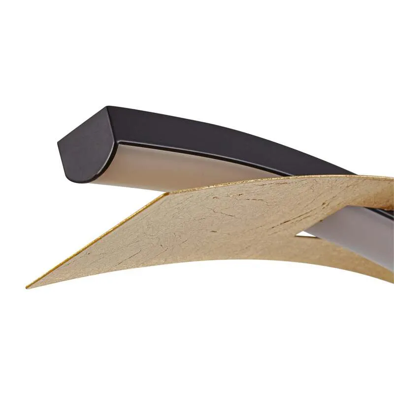 B-Ware Lucande LED-Hängeleuchte Alevia schwarz/gold dimmbar 100cm Eisen/Metall