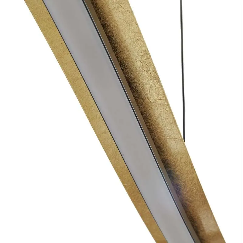 B-Ware Lucande LED-Hängeleuchte Alevia schwarz/gold dimmbar 100cm Eisen/Metall