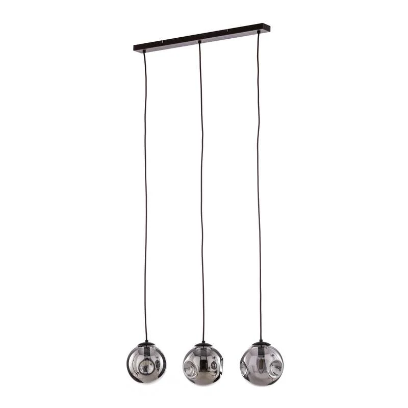 B-Ware Lindby Pendelleuchte Valentina 3-flg. rauchgrau rund Metall Glas 1500mm