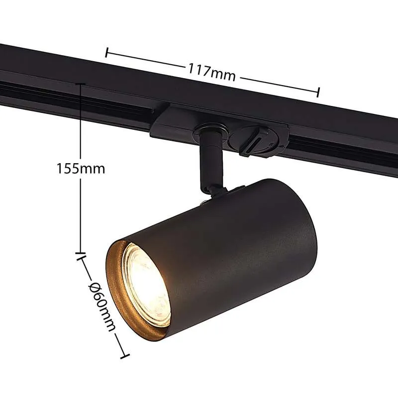 3x B-Ware Lindby Schienenspot Linaro GU10 LED Strahler dimmbar schwarz 1-Phasen Ø6cm
