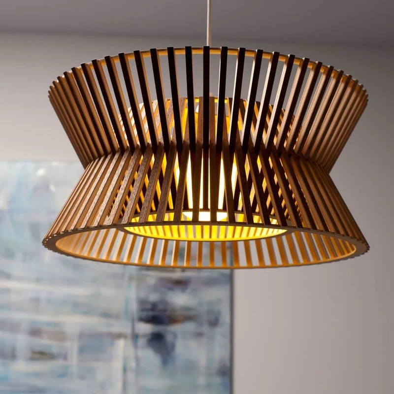 Pendelleuchte Kontro 6000 aus Holz Ø 45cm