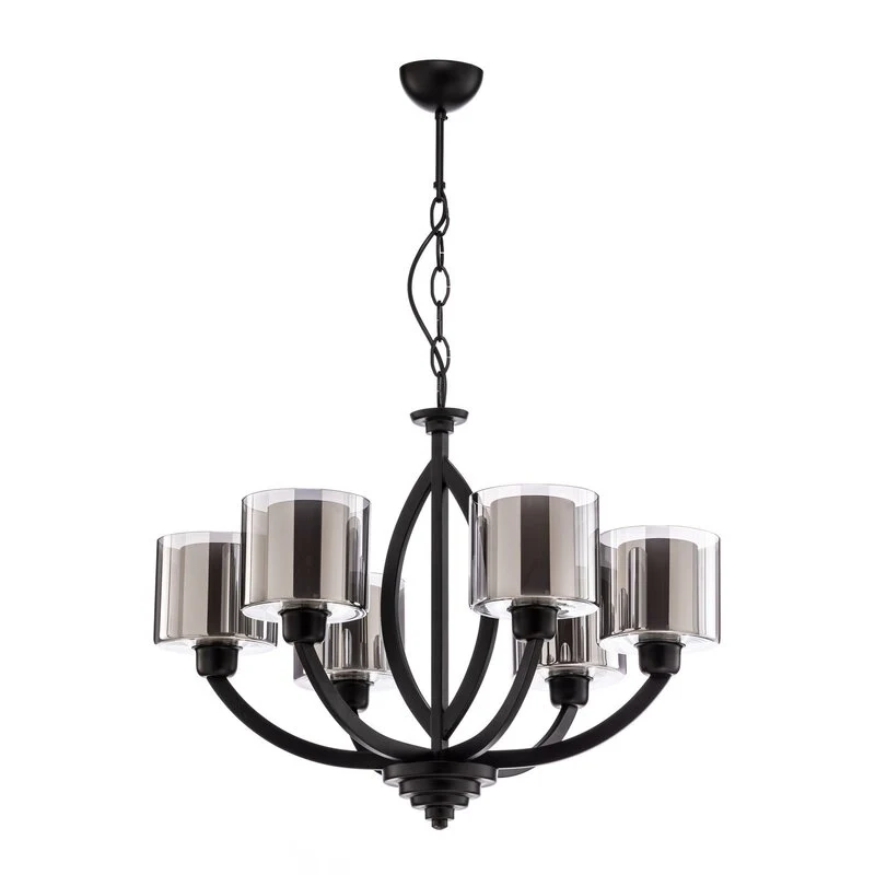 B-Ware Avonni AV-7002-1876-6BSY Kronleuchter Hängeleuchte schwarz 6-flammig E27 LED