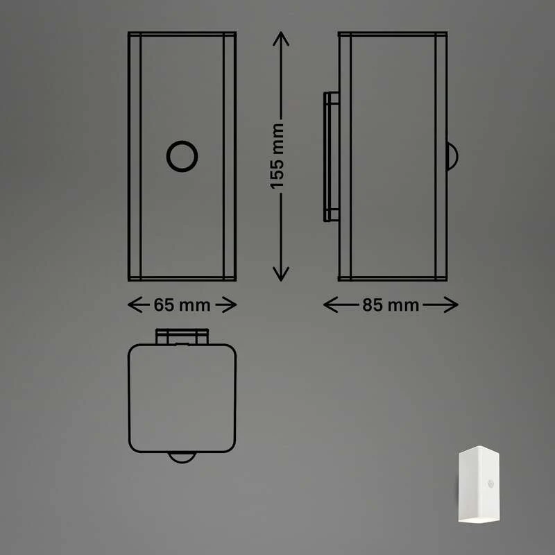 B-Ware Briloner LED-Akku-Außenwandleuchte 3788016 weiß mit Sensor up/down IP44