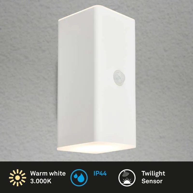 B-Ware Briloner LED-Akku-Außenwandleuchte 3788016 weiß mit Sensor up/down IP44