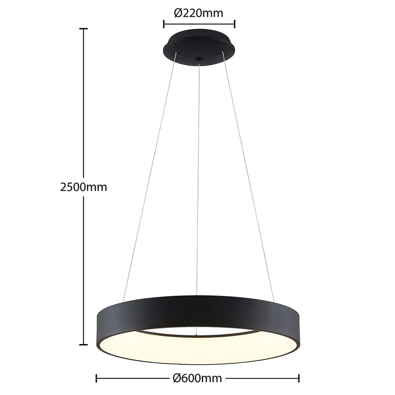 B-Ware Arcchio Pendelleuchte Hängelampe LED Lampe Aleksi schwarz Eisen Kunststoff 60 cm