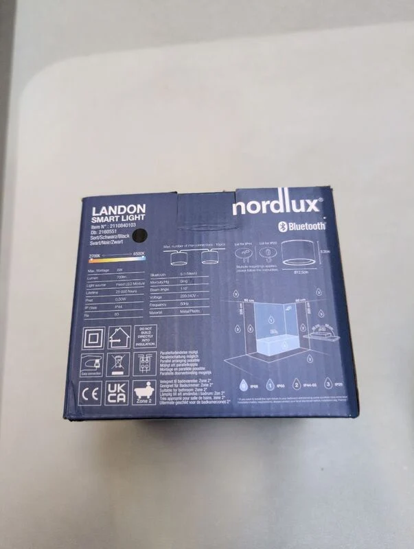 B-Ware Nordlux LED Deckenspot Landon Smart dimmbar schwarz 8,2cm Höhe 650 Lumen IP44