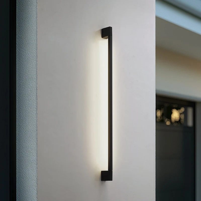 B-Ware Lindby Wandleuchte Wandlampe LED Neano schwarz Metall IP54919