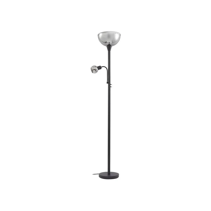 B-Ware Lindby Stehleuchte Nehemia schwarz Glas Leselicht 185 cm Stehlampe Lampe Leuchte