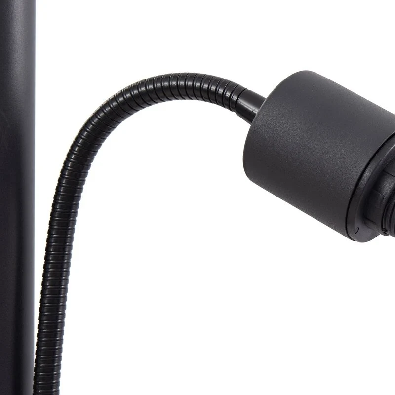 B-Ware Lindby Stehleuchte Nehemia schwarz Glas Leselicht 185 cm Stehlampe Lampe Leuchte