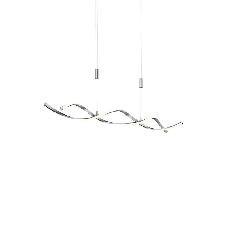 B-Ware Lindby Pendelleuchte Hängeleuchte LED höhenverstellbar nickel satiniert weiß 442