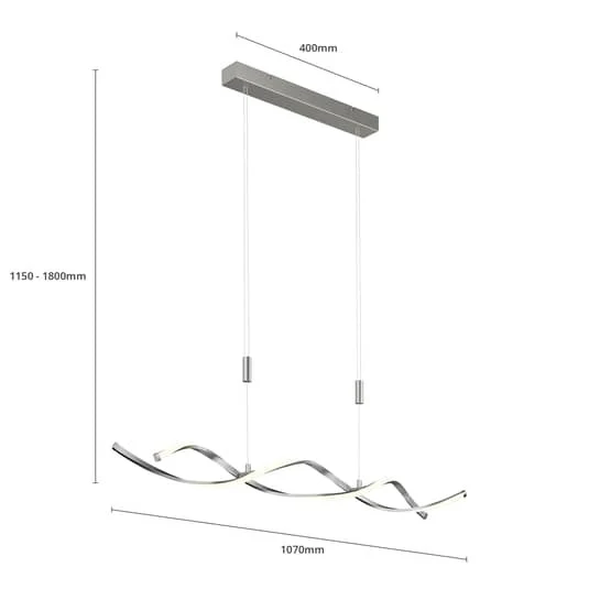 B-Ware Lindby Pendelleuchte Hängeleuchte LED höhenverstellbar nickel satiniert weiß 442