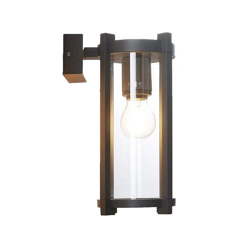 B-Ware Lucande Außenwandleuchte Brienne anthrazit Gartenlampe dimmbar IP54 30cm Metall