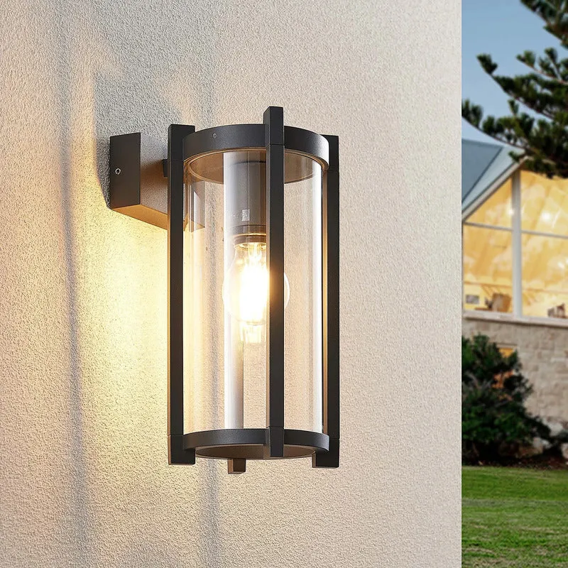 B-Ware Lucande Außenwandleuchte Brienne anthrazit Gartenlampe dimmbar IP54 30cm Metall