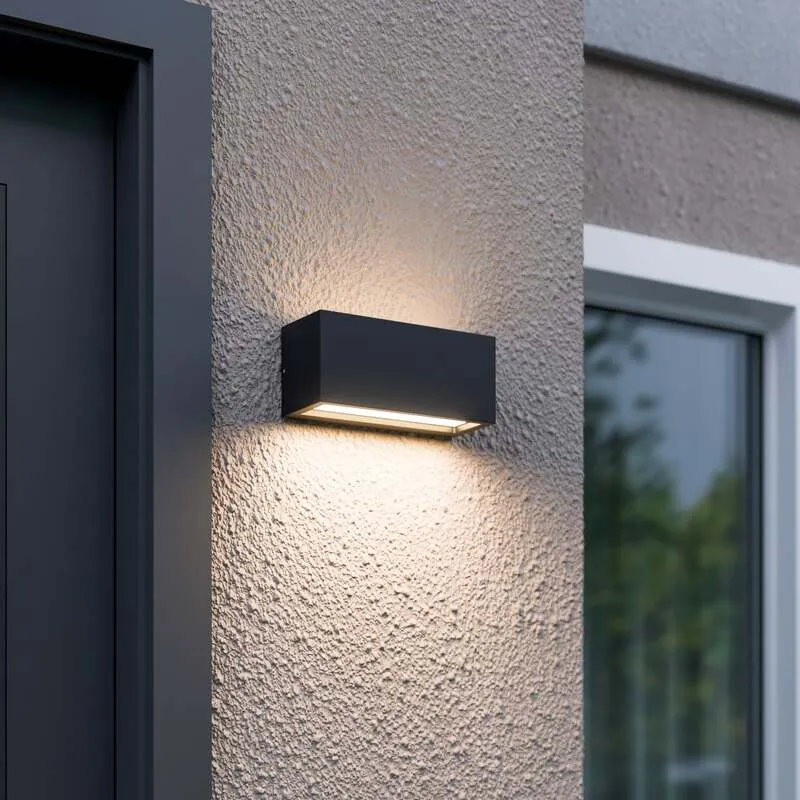 B-Ware Lucande Außenwandleuchte Bente LED Gartenlampe anthrazit dimmbar IP54 25cm