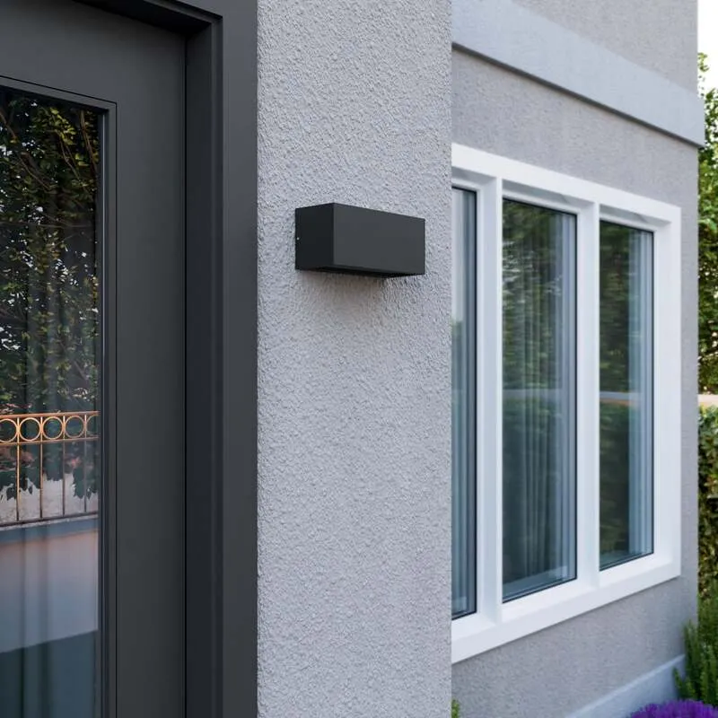 B-Ware Lucande Außenwandleuchte Bente LED Gartenlampe anthrazit dimmbar IP54 25cm