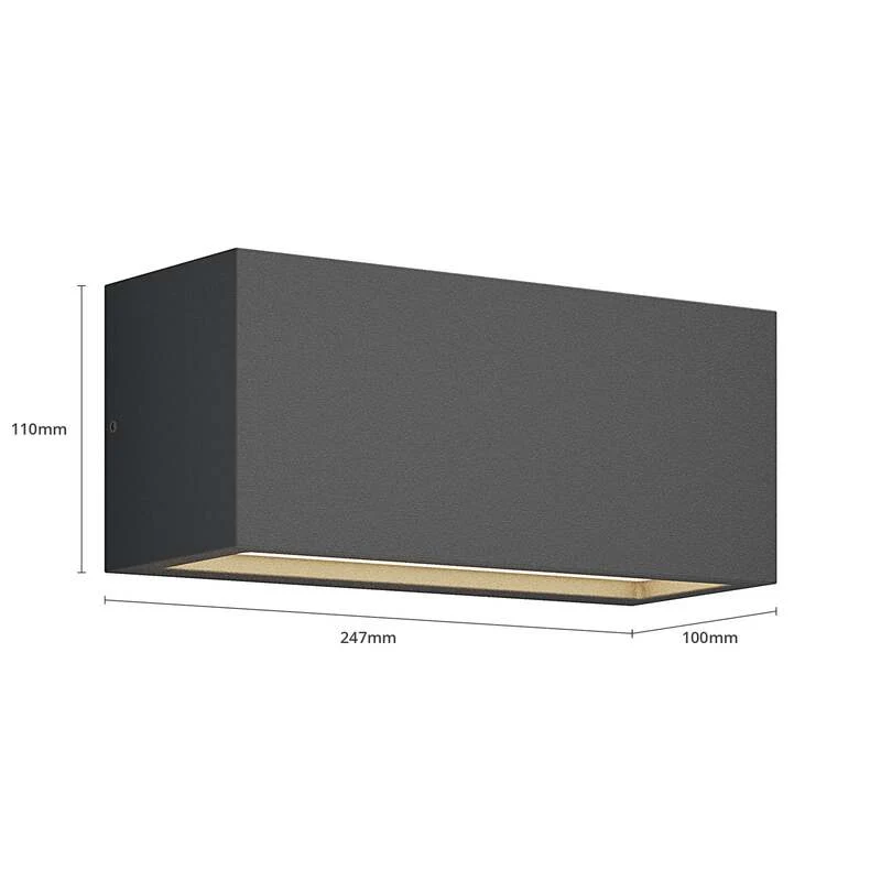 B-Ware Lucande Außenwandleuchte Bente LED Gartenlampe anthrazit dimmbar IP54 25cm