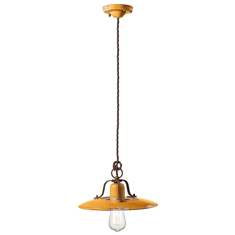 Ferroluce Country Keramik-Hängeleuchte Ø 30cm