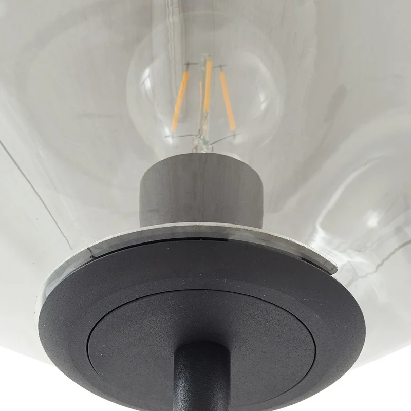 B-Ware Lindby Stehleuchte Lelia rauchgrau Glas Metall 150 cm 1 Lichtquelle nicht dim...