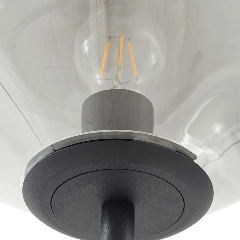 B-Ware Lindby Stehleuchte Lelia rauchgrau Glas Metall 150 cm 1 Lichtquelle nicht dim...