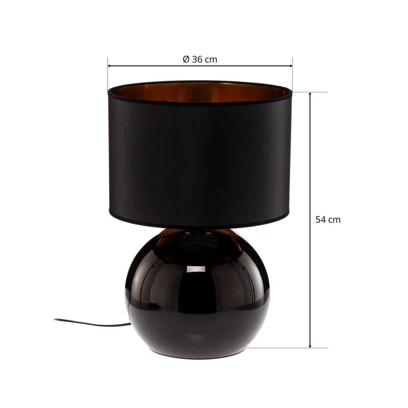 B-Ware TK Lighting Tischleuchte Palla Ø 36 cm schwarz/gold Lampe Leuchte Leselampe E27